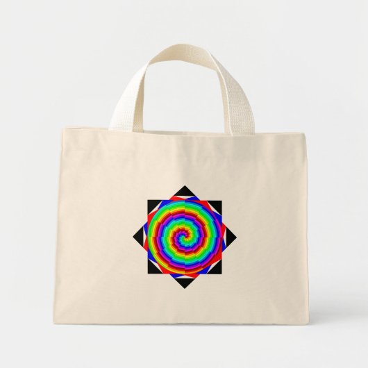 Rainbow Spiral van Kenneth Yoncich Mini Tote Bag (Voorkant)