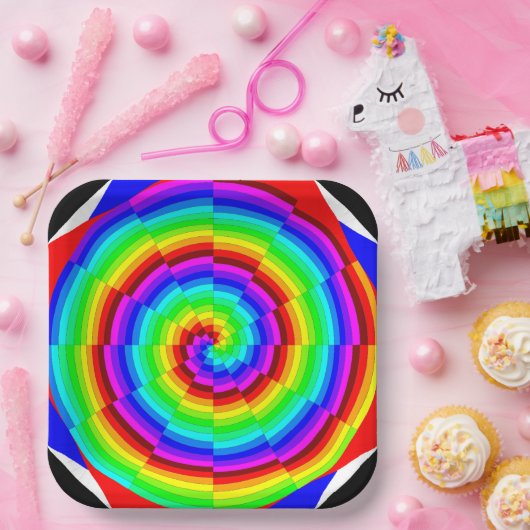 Rainbow Spiral van Kenneth Yoncich Papieren Bordje (Feest)
