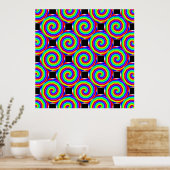 Rainbow Spiral van Kenneth Yoncich Poster (Keuken)
