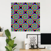 Rainbow Spiral van Kenneth Yoncich Poster (Thuiskantoor)