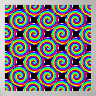 Rainbow Spiral van Kenneth Yoncich Poster
