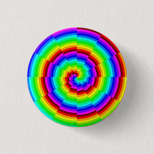 Rainbow Spiral van Kenneth Yoncich Ronde Button 3,2 Cm