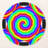 Rainbow Spiral van Kenneth Yoncich Ronde Kartonnen Onderzetter (Voorkant)