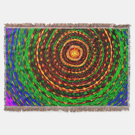 Rainbow Spiral Vortex – Premium Woven Blanket Deken (Voorkant)