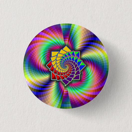 Rainbow Spiral Wiskunde Art Ronde Button 3,2 Cm (Voorkant)