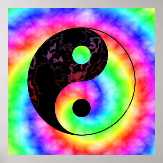 Rainbow Spiral Yin Yang Poster (Voorkant)