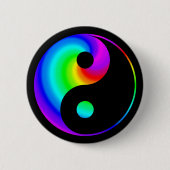 Rainbow Spiral Yin Yang Symbol Button (Voorkant)