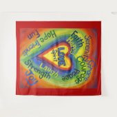 Rainbow Spirit Love Heart Tapestry Wall Hanging Wandkleed (Voorkant (horizontaal))
