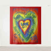 Rainbow Spirit Love Heart Tapestry Wall Hanging Wandkleed (Voorkant)