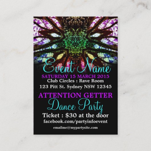 Rainbow Spirit Party Mini Flyers Visitekaartje (Voorkant)