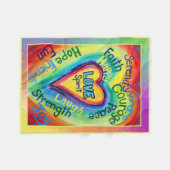 Rainbow Spirit Words Blanket Fleece Deken (Voorkant (Horizontaal))
