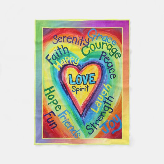Rainbow Spirit Words Blanket Fleece Deken (Voorkant)