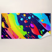 Rainbow Splash Art Strandlaken (Voorkant)