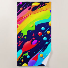 Rainbow Splash Art Strandlaken