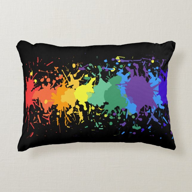 RAINBOW SPLASH ARTISTIC GRAFFITI PAINT DRIP ACCENT KUSSEN (Voorkant)
