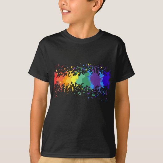RAINBOW SPLASH ARTISTIC GRAFFITI PAINT DRIP T-SHIRT (Voorkant)
