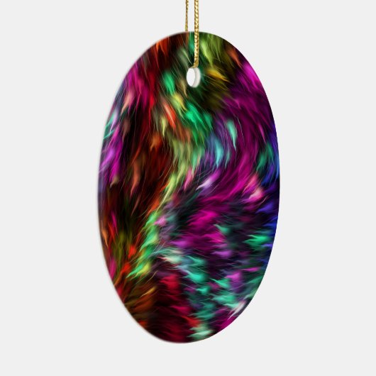Rainbow Splash Ceramic Ornament (Rechts)