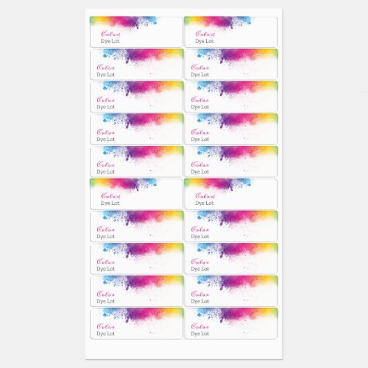 Rainbow Splash Dye Stock Labels (Vel)