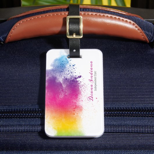 Rainbow Splash Dyeing Bagagelabel (Voorkant Insitu 2)