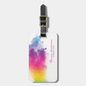 Rainbow Splash Dyeing Bagagelabel (Voorkant verticaal)