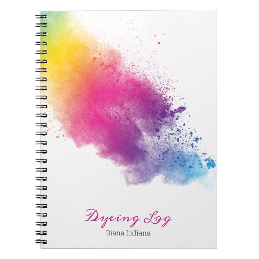 Rainbow Splash Dyeing Log Notitieboek (Voorkant)