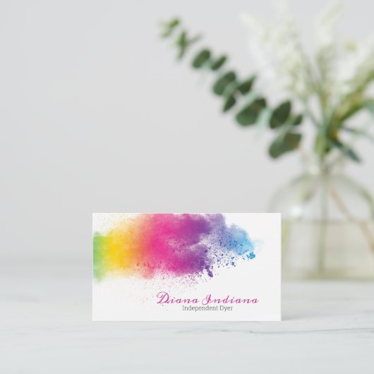 Rainbow Splash Dyeing Visitekaartje (Staand voorkant)