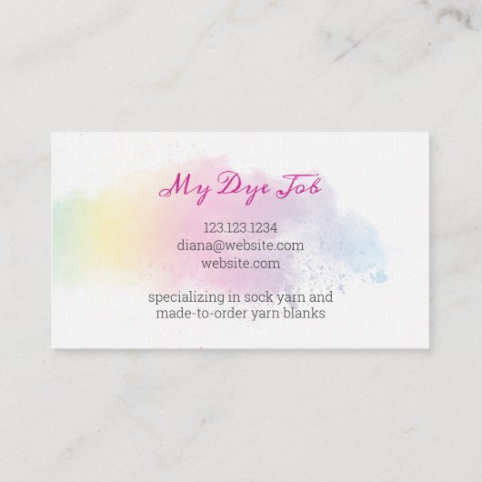 Rainbow Splash Dyeing Visitekaartje (Achterkant)