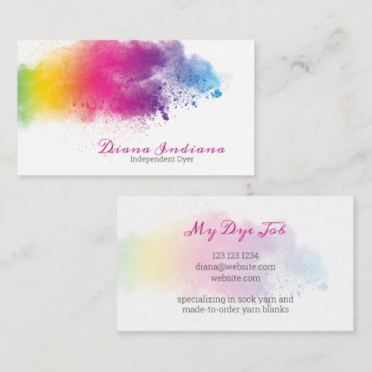 Rainbow Splash Dyeing Visitekaartje (Voorkant / Achterkant)