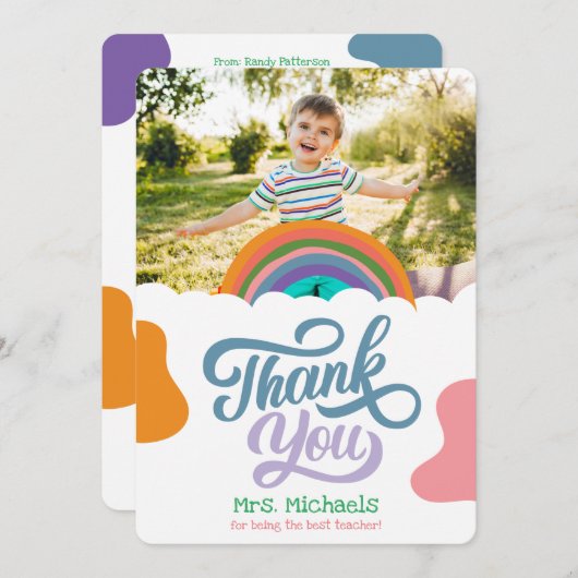 Rainbow Splash Flat Hartelijk dank voor de kaart v (Voorkant / Achterkant)