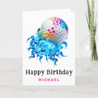 ** Rainbow Splash golfbal AP94 Verjaardag Kaart