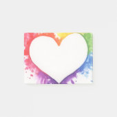 Rainbow Splash Heart Sticky Notes (Voorkant)