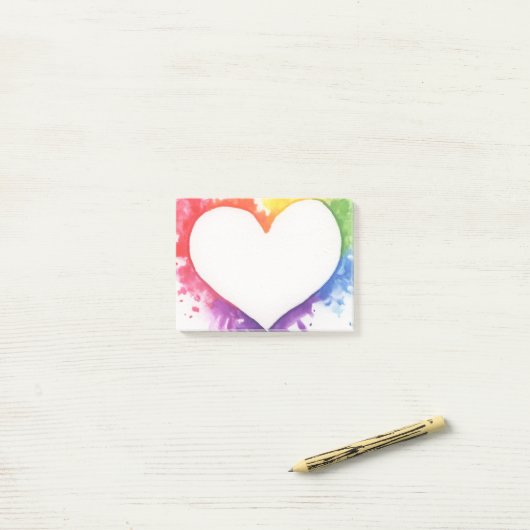Rainbow Splash Heart Sticky Notes (Op bureau)