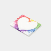 Rainbow Splash Heart Sticky Notes (Schuin)