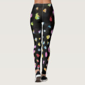 Rainbow Splash-ontwerp op zwarte achtergrond Leggings (Achterkant)