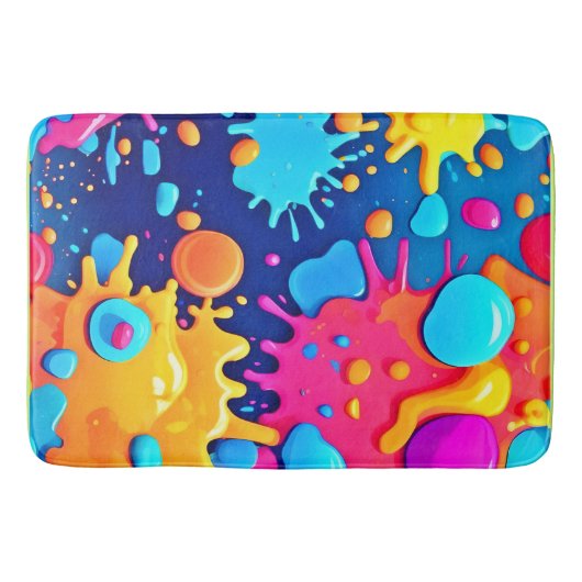 Rainbow Splash Paint Art Badmat (Voorkant)