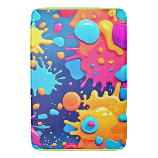 Rainbow Splash Paint Art Badmat (Voorkant Verticaal)