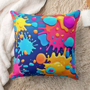Rainbow Splash Paint Art Kussen