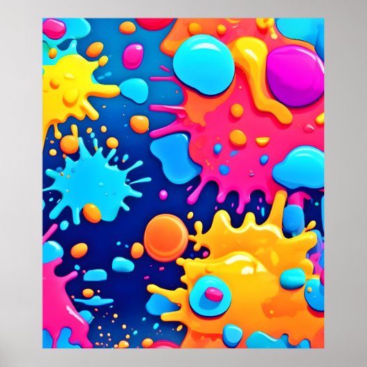 Rainbow Splash Paint Art Poster (Voorkant)
