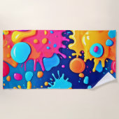 Rainbow Splash Paint Art Strandlaken (Voorkant)