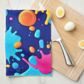 Rainbow Splash Paint Art Theedoek (Quarter Fold)