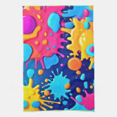 Rainbow Splash Paint Art Theedoek (Verticaal)
