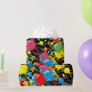 Rainbow Splash Paint Droplets PD Cadeaupapier