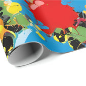 Rainbow Splash Paint Droplets PD Cadeaupapier (Rol Hoek)