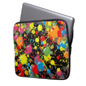 Rainbow Splash Paint Droplets PD Laptop Sleeve (Voorkant Links)