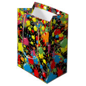 Rainbow Splash Paint Droplets PD Medium Cadeauzakje (Voorkant Gekanteld)