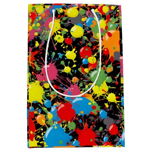 Rainbow Splash Paint Droplets PD Medium Cadeauzakje (Voorkant)