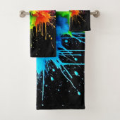 Rainbow Splash Powder Art Bad Handdoek (Insitu)