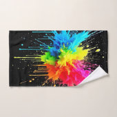 Rainbow Splash Powder Art Bad Handdoek (Handdoek)