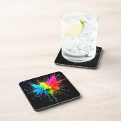 Rainbow Splash Powder Art Bier Onderzetter (Rechterzijde)