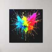 Rainbow Splash Powder Art Canvas Afdruk (Voorkant)